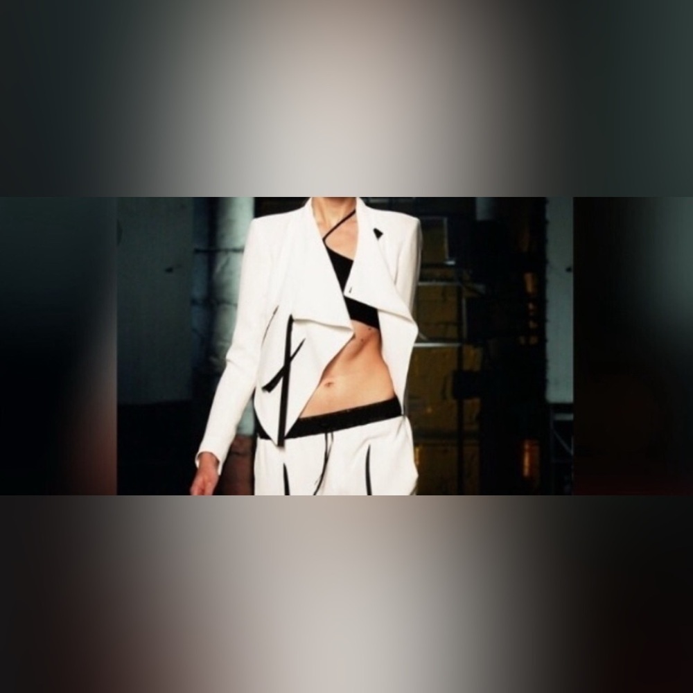 Helmut Lang Grey sugar poly lamb skin moto jacket sz 2 sold out hard to find - Picture 3 of 11